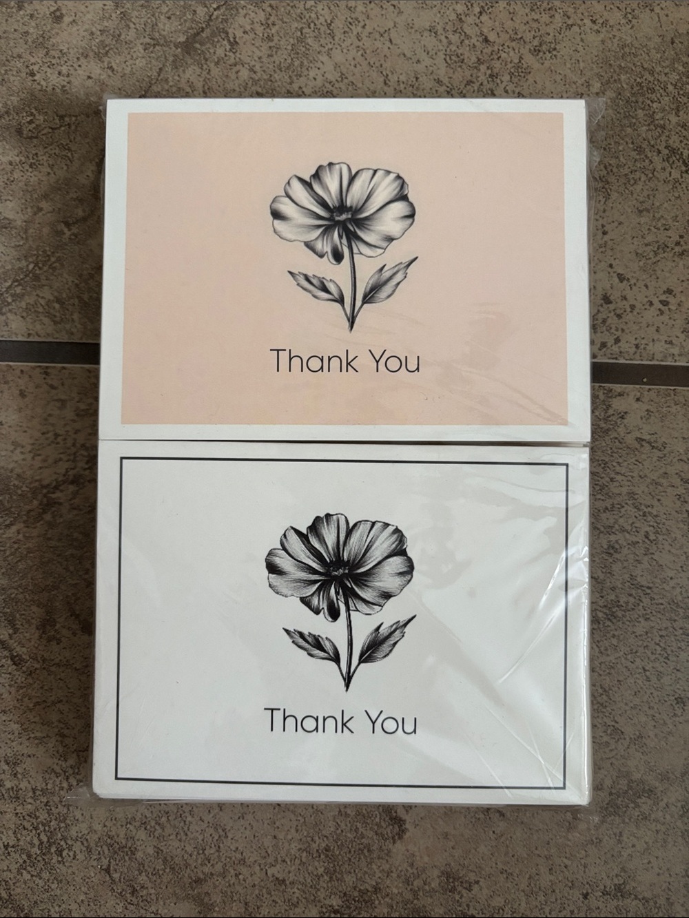 24 pack Floral Blank Thank You Cards with envelope seals